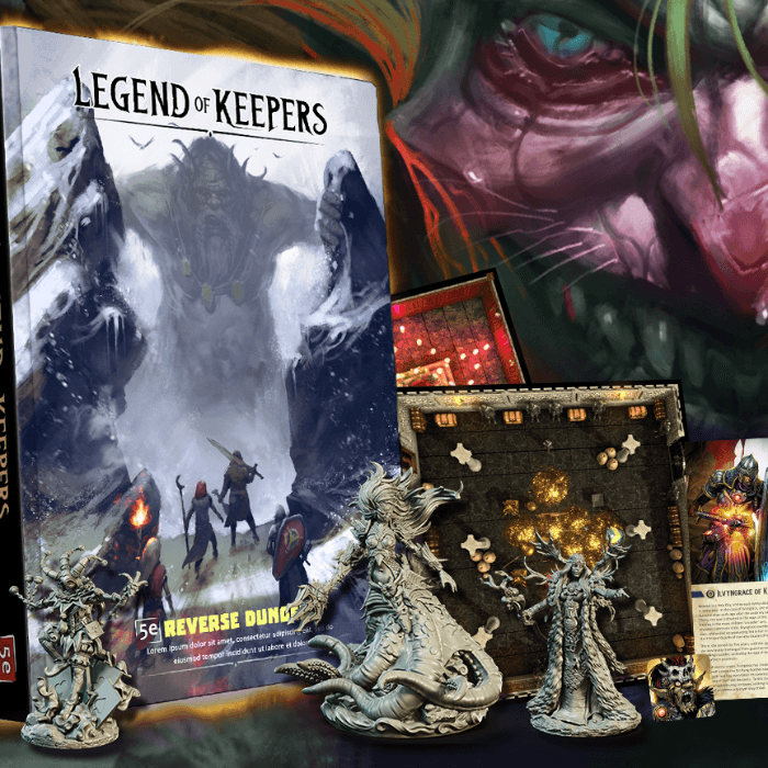 Legend of Keepers 5E Reverse Dungeon and STL Miniatures